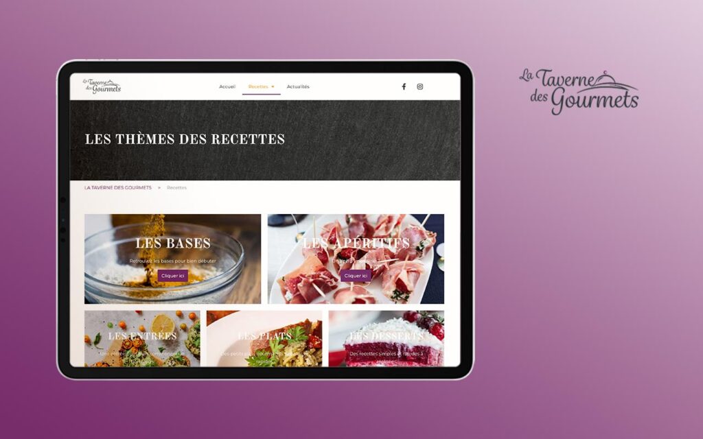 la taverne des gourmets creation de site vitrine