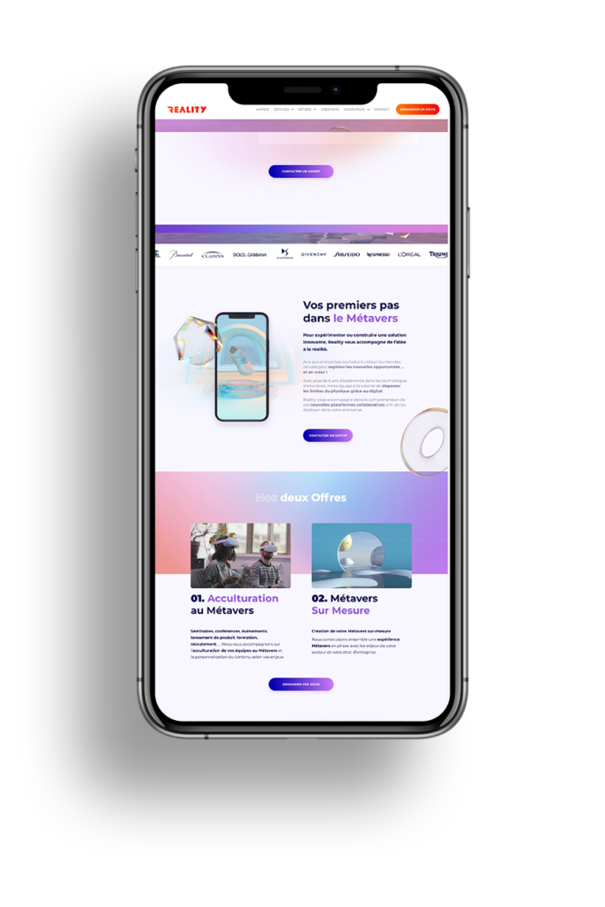 reality page metavers responsive