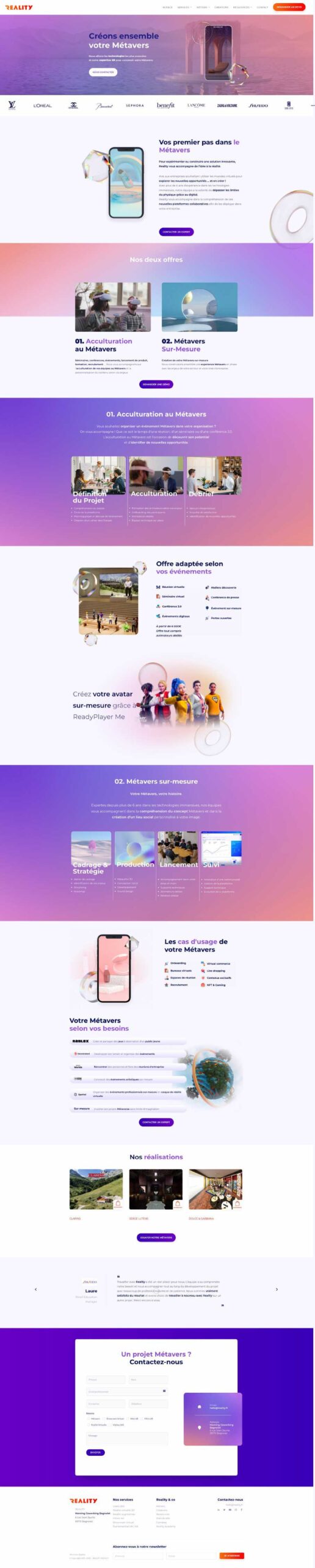 reality page métavers