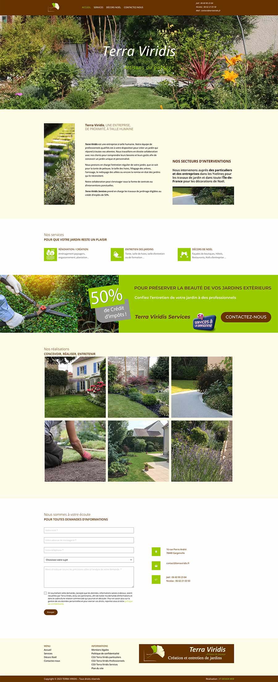 terra viridis creation site vitrine page accueil
