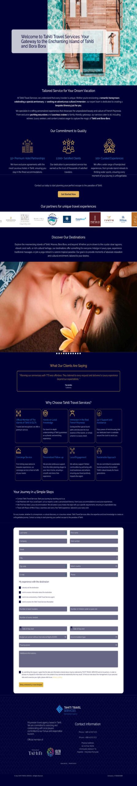 landing page welcome to tahiti travel services