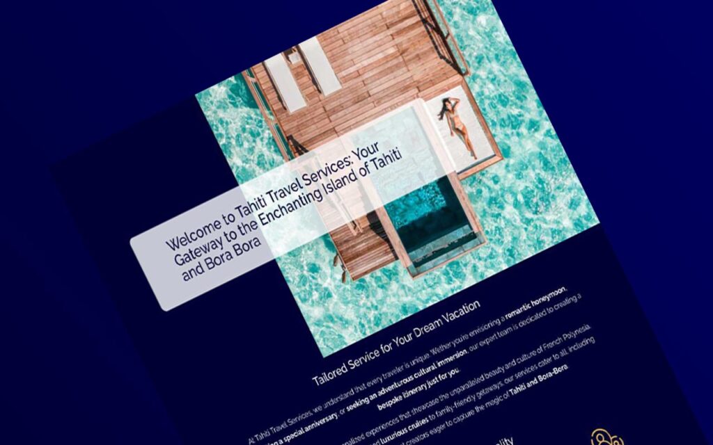 tahiti travel services landing page campagne ads