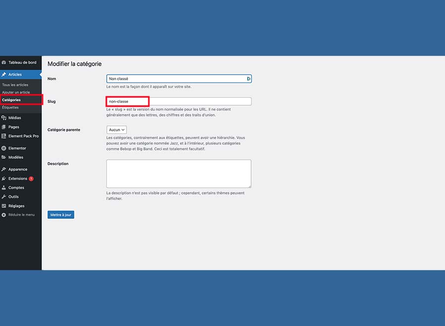 modifier permaliens categories wordpress