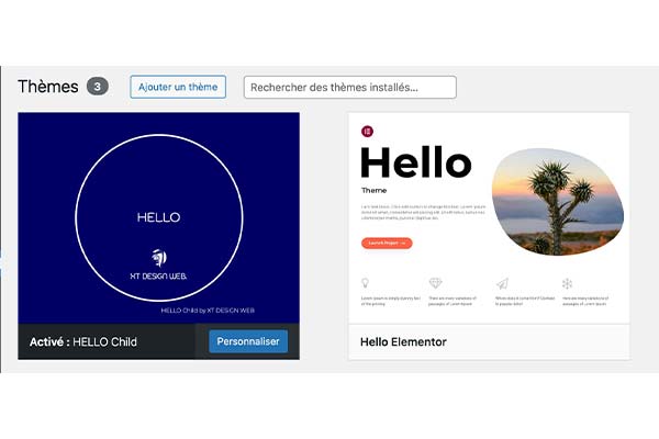 glossaire wordpress theme enfant