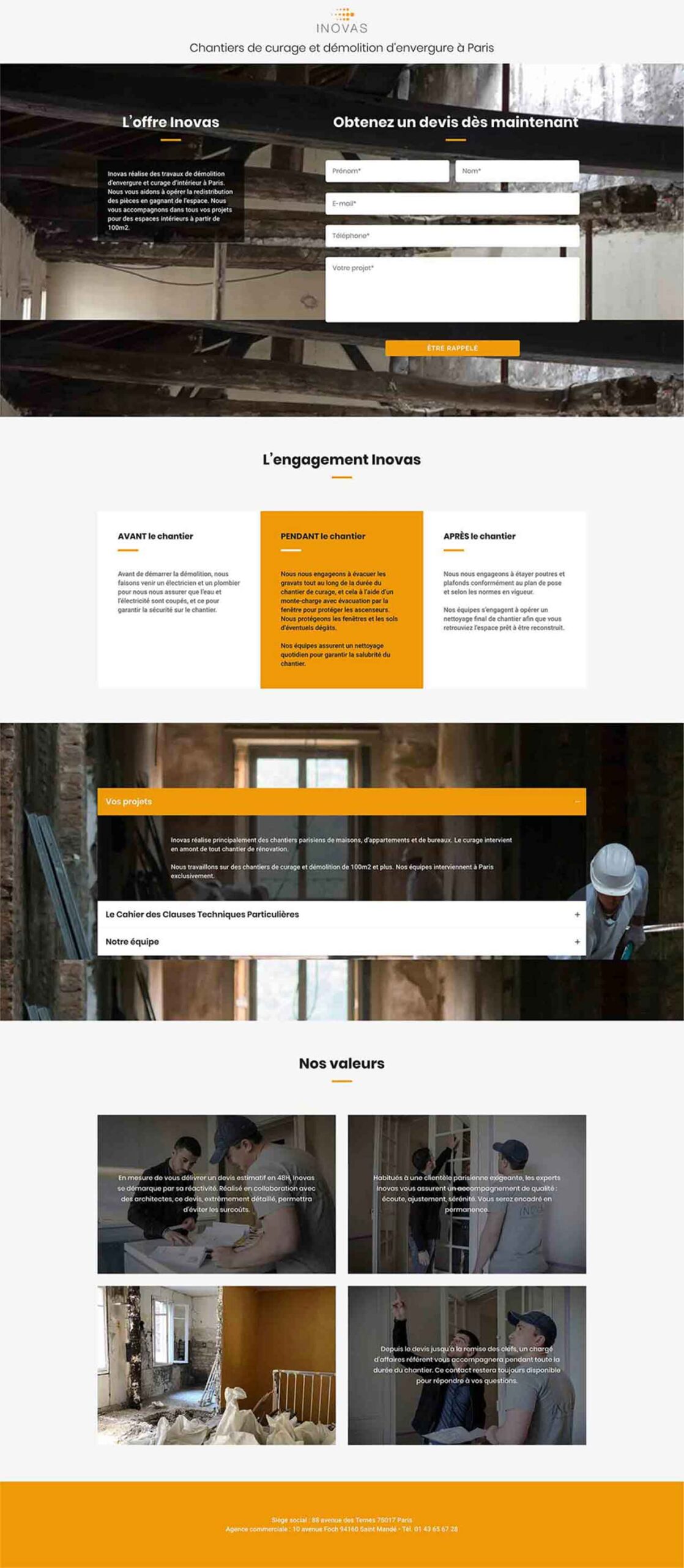 inovas curage landing page