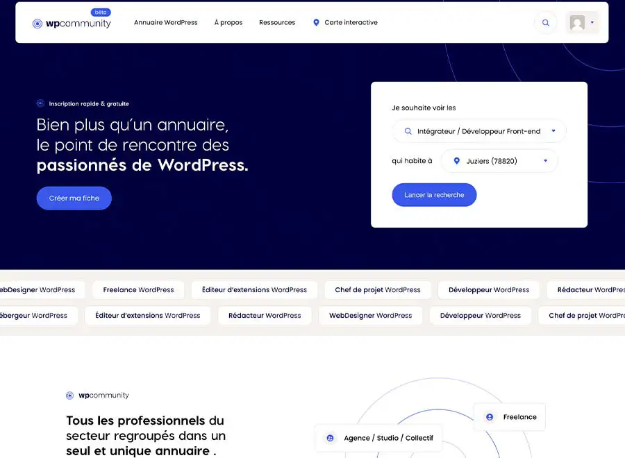 wp community annuaire professionnel wordpress