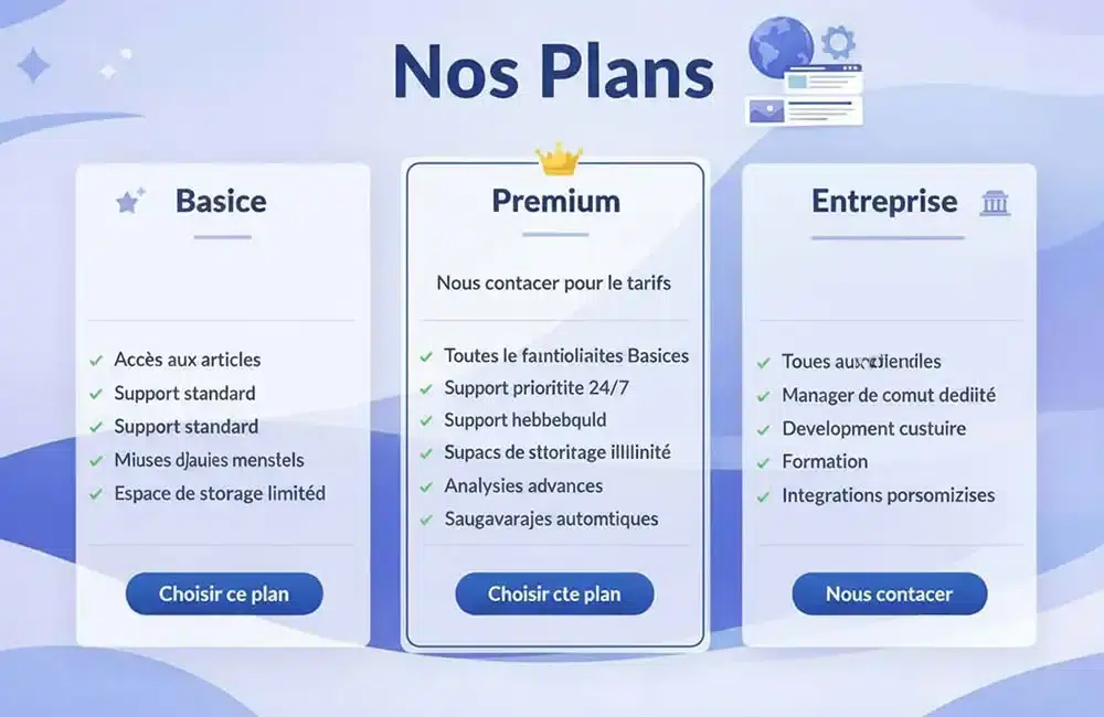 page tarifs sans prix wordpress utile